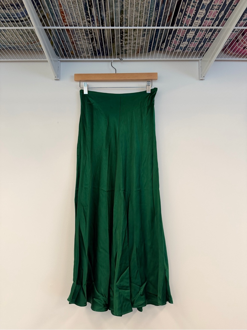 Zara Emerald Green Satin Maxi Skirt